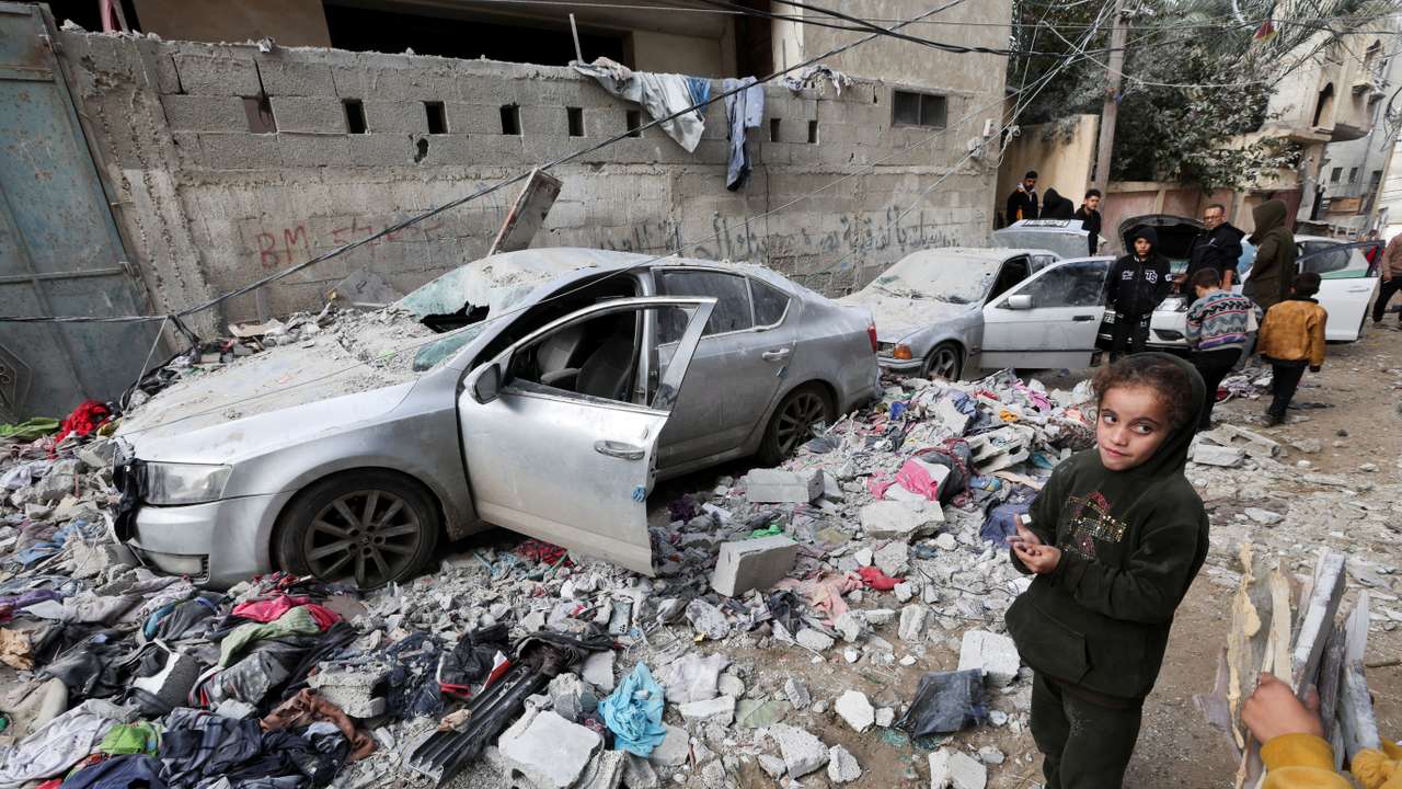 Aftermath of Israeli strikes, amid the ongoing conflict between Israel and the Palestinian Islamist group Hamas, in Rafah in the southern Gaza Strip