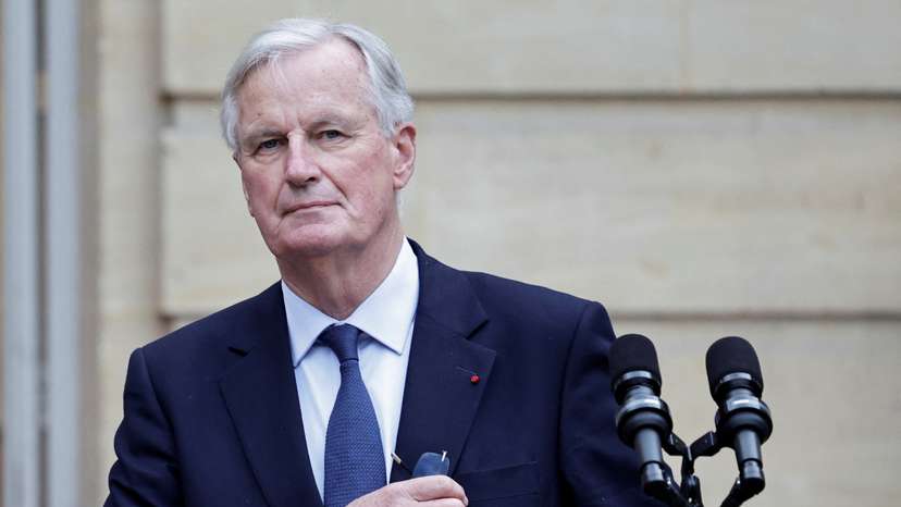 Newly appointed Prime minister Michel Barnier and Prime minister Gabriel Attal attend the handover ceremony in Paris