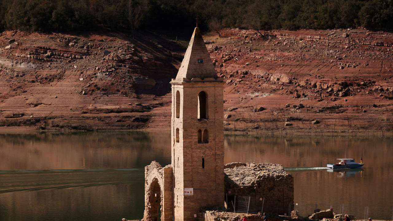 FILE PHOTO: Extreme drought in the reservoirs of Catalonia