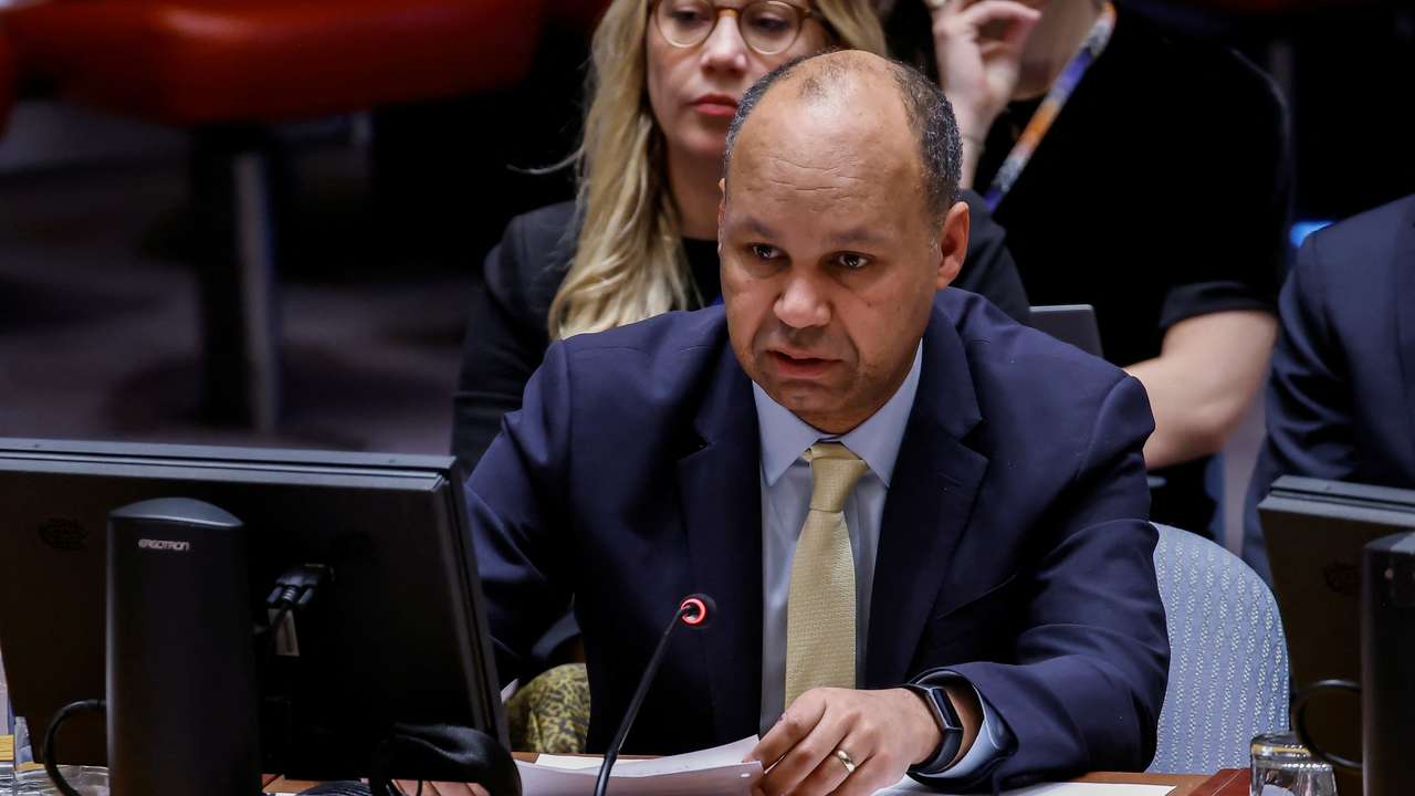 UN Security Council members attend a meeting about the Middle East situation, including the Palestinian Question at United Nations Headquarters in New York