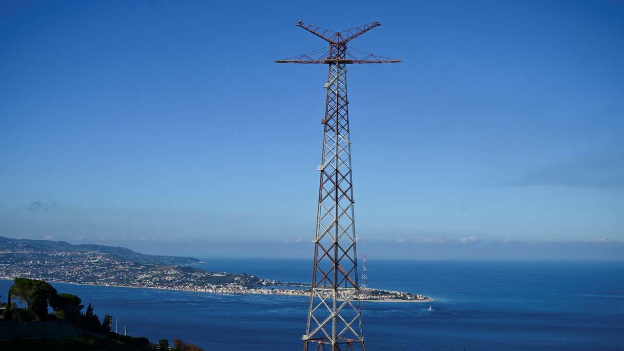 A view shows the Strait of Messina