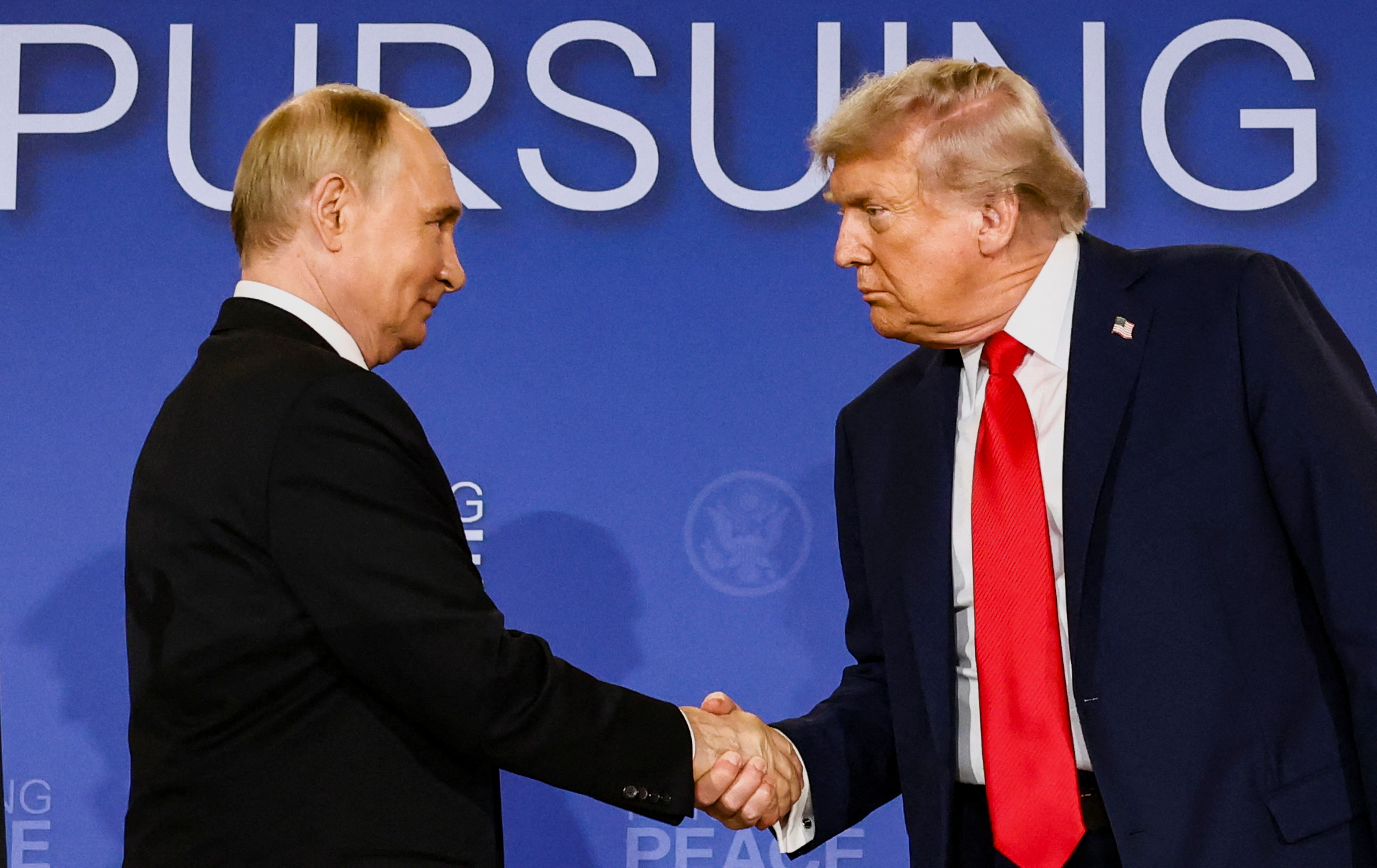 U.S. President Trump meets with Russian President Putin in Alaska