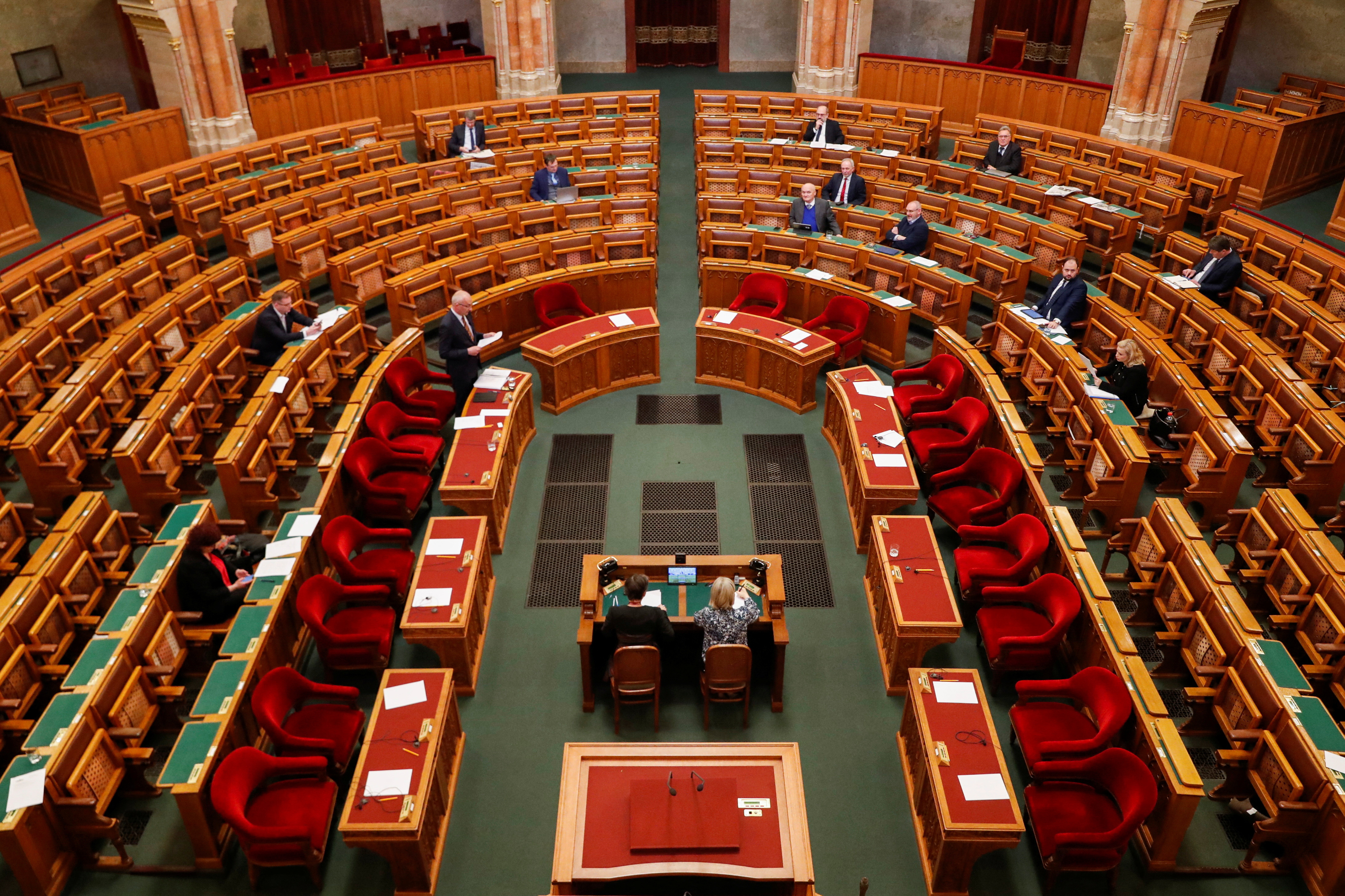 FILE PHOTO: General view as the Hungarian parliament starts debating the ratification of Finland and Sweden's NATO membership in Budapest