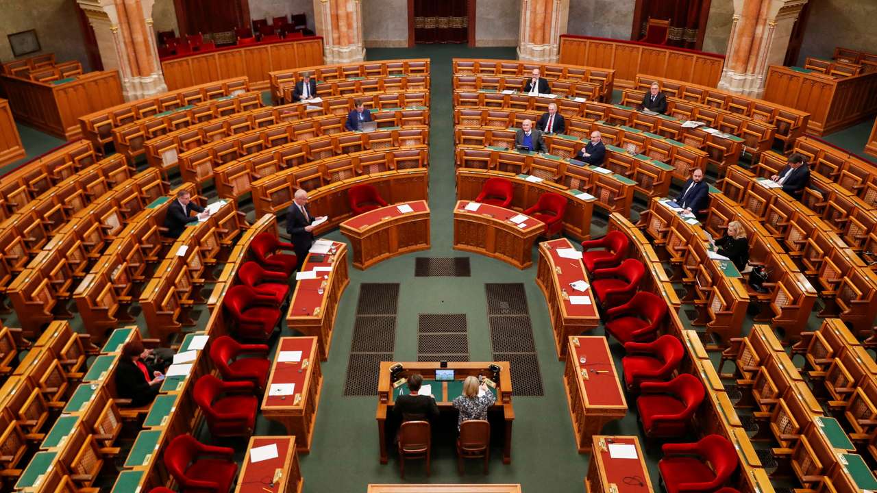 FILE PHOTO: General view as the Hungarian parliament starts debating the ratification of Finland and Sweden's NATO membership in Budapest