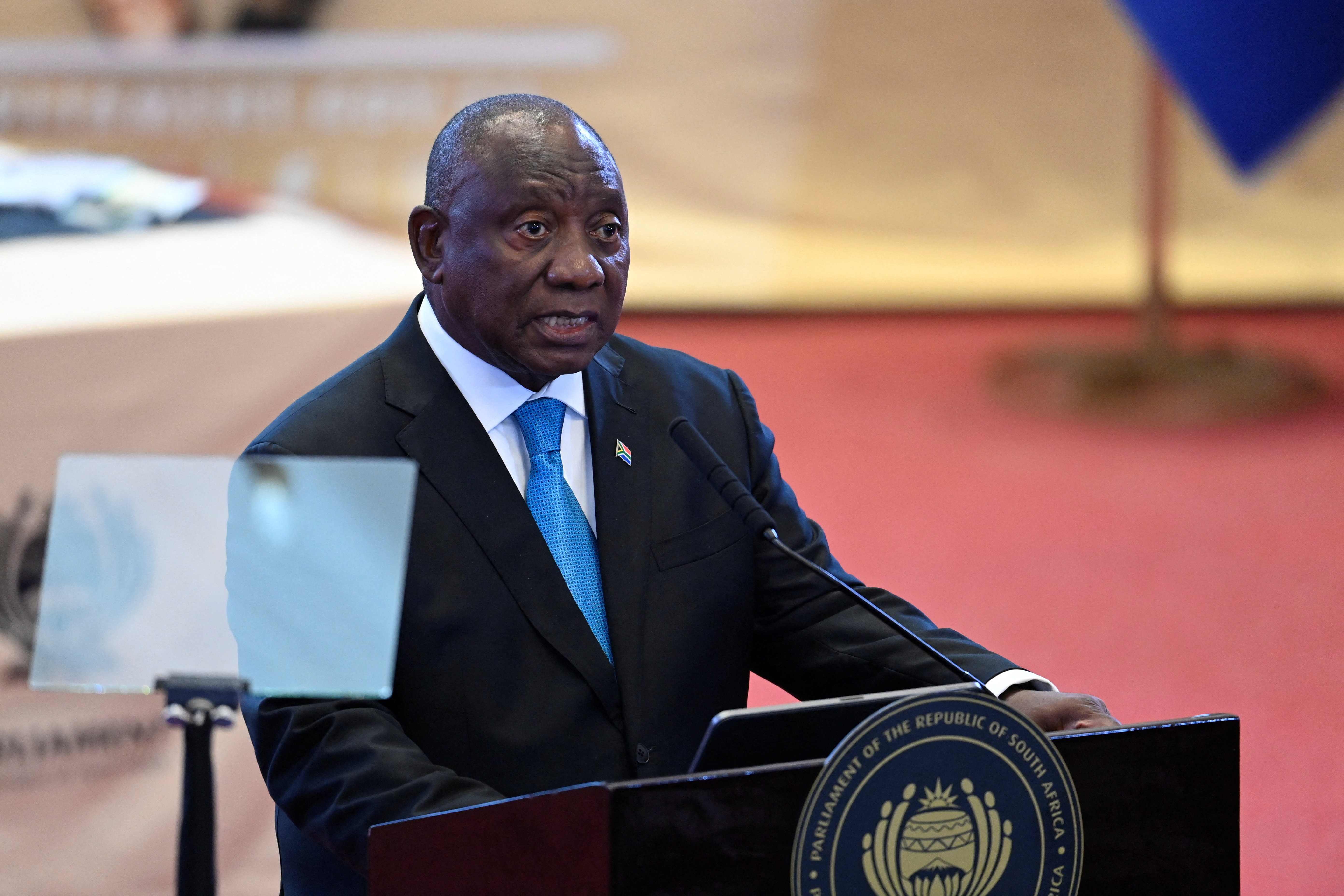 South African President Cyril Ramaphosa's State of the Nation address in Cape Town