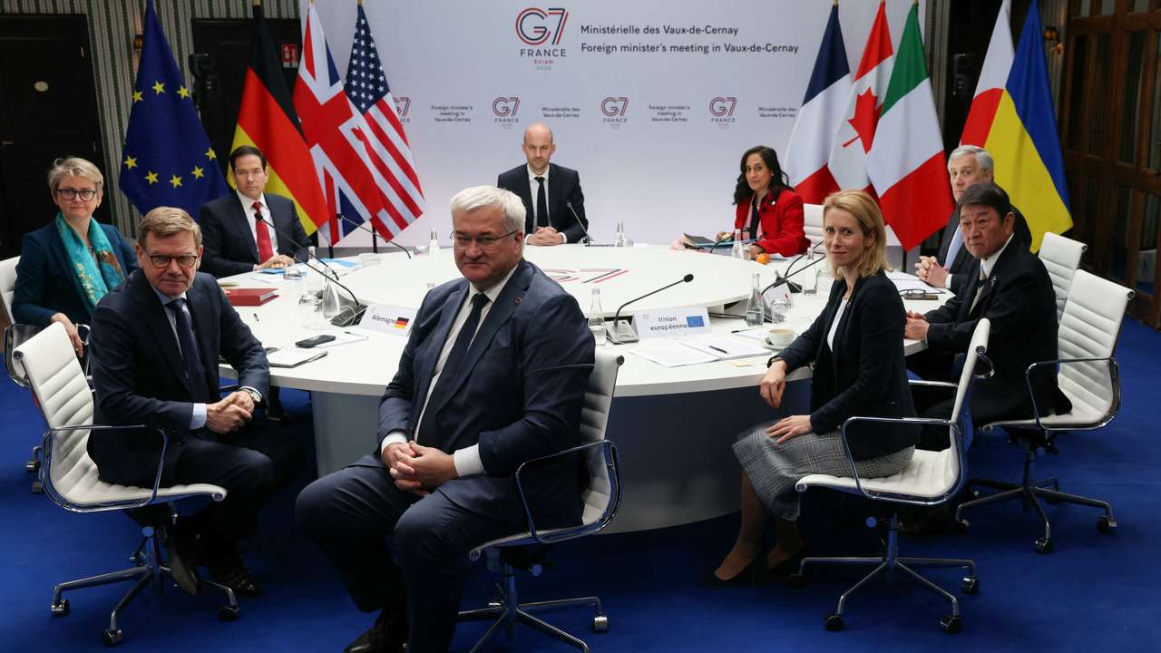 G7 foreign ministers meet at the Vaux-de-Cernay Abbey near Paris