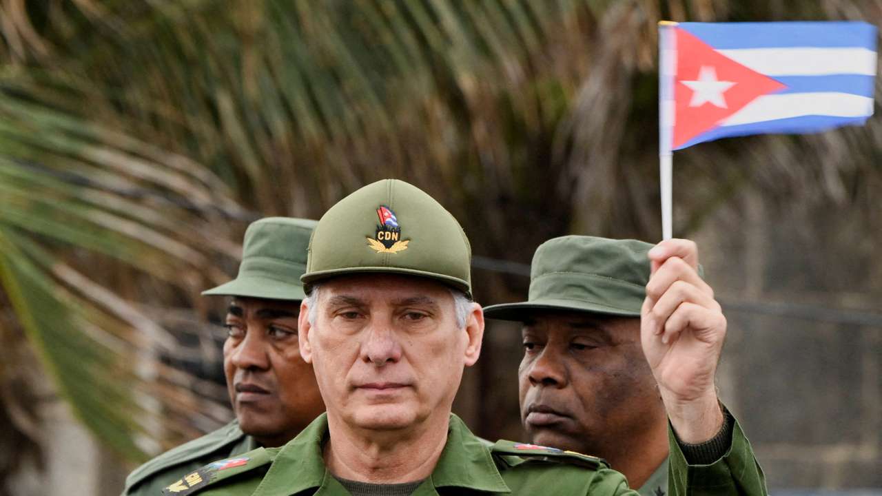 FILE PHOTO: Cubans march outside U.S. embassy for soldiers killed in US attack on Venezuela, in Havana
