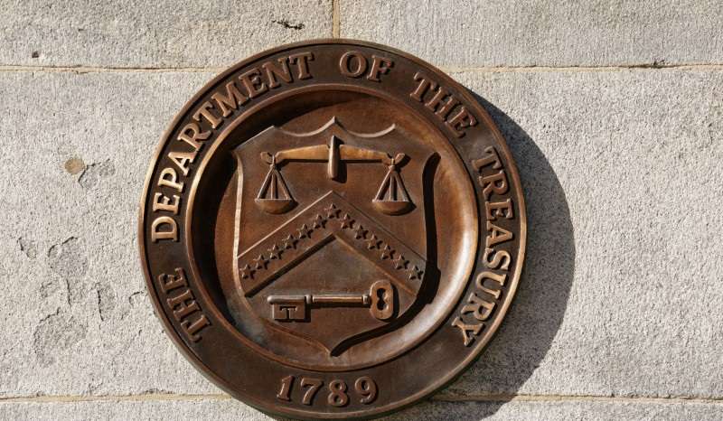FILE PHOTO: The U.S Treasury building in Washington.