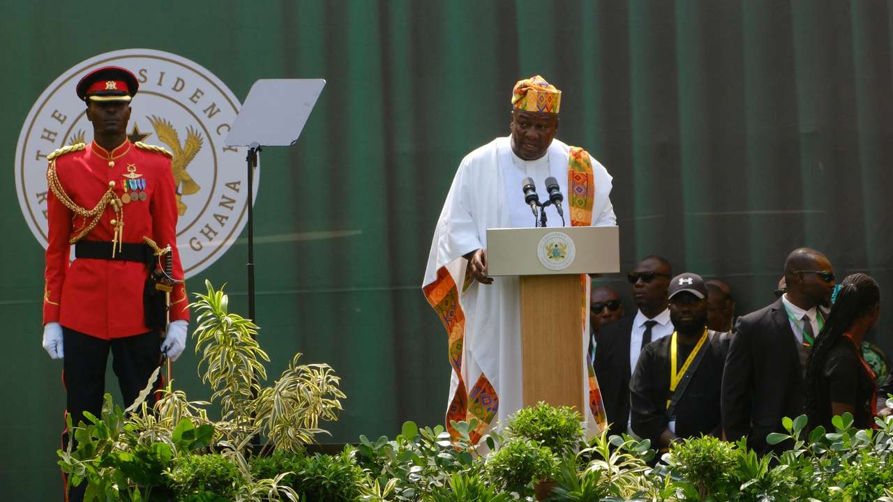 John Dramani Mahama is sworn in for his second term as Ghana's president, in Accra
