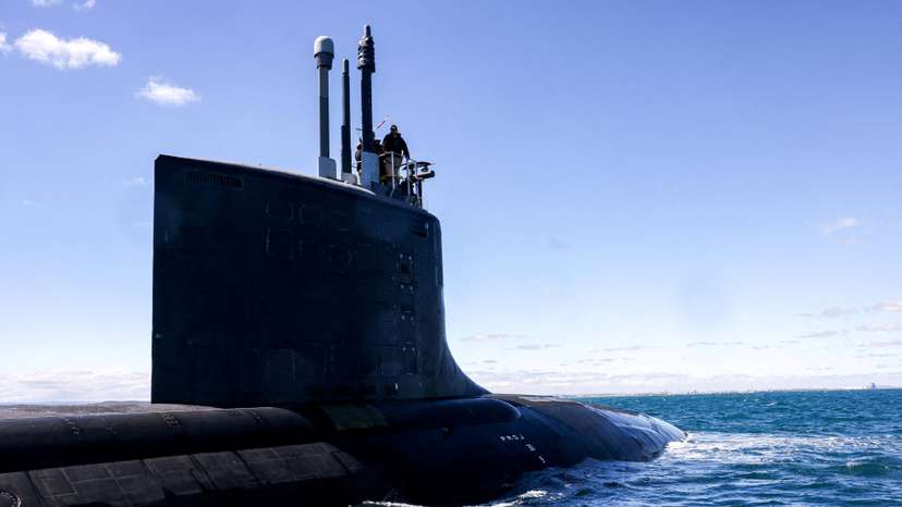 FILE PHOTO: Virginia-class fast attack submarine USS Minnesota (SSN-783) off the coast of Western Australia