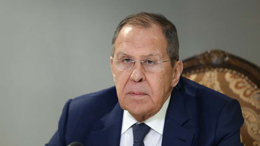 Russian Foreign Minister Sergei Lavrov attends a press conference in Riyadh