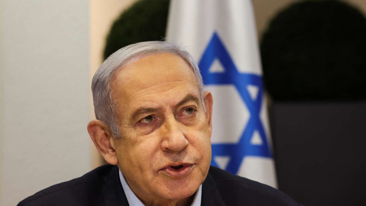 Israeli Prime Minister Benjamin Netanyahu convenes the weekly cabinet meeting, in Tel Aviv