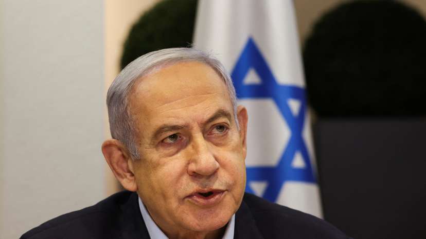 Israeli Prime Minister Benjamin Netanyahu convenes the weekly cabinet meeting, in Tel Aviv