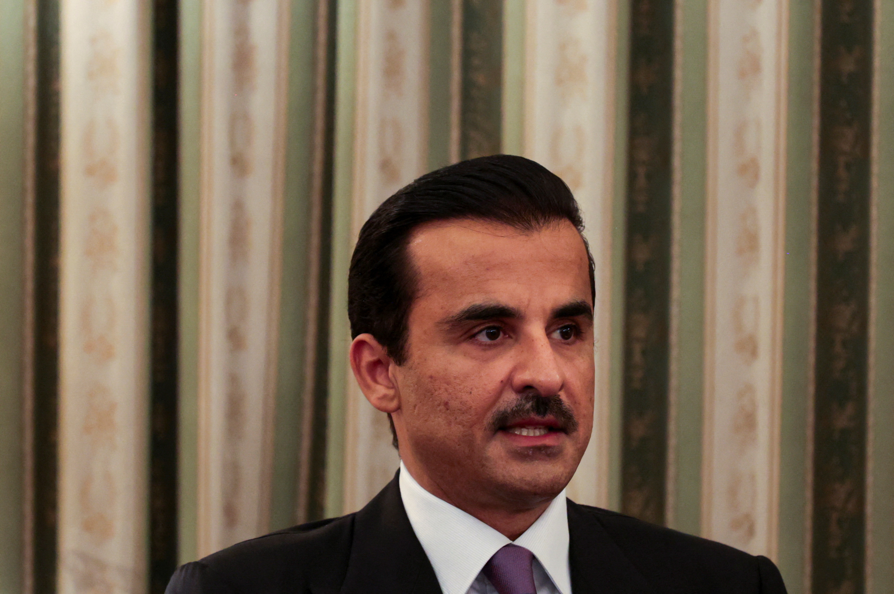 FILE PHOTO: Emir of Qatar, Sheikh Tamim bin Hamad bin Khalifa Al Thani visits Greece