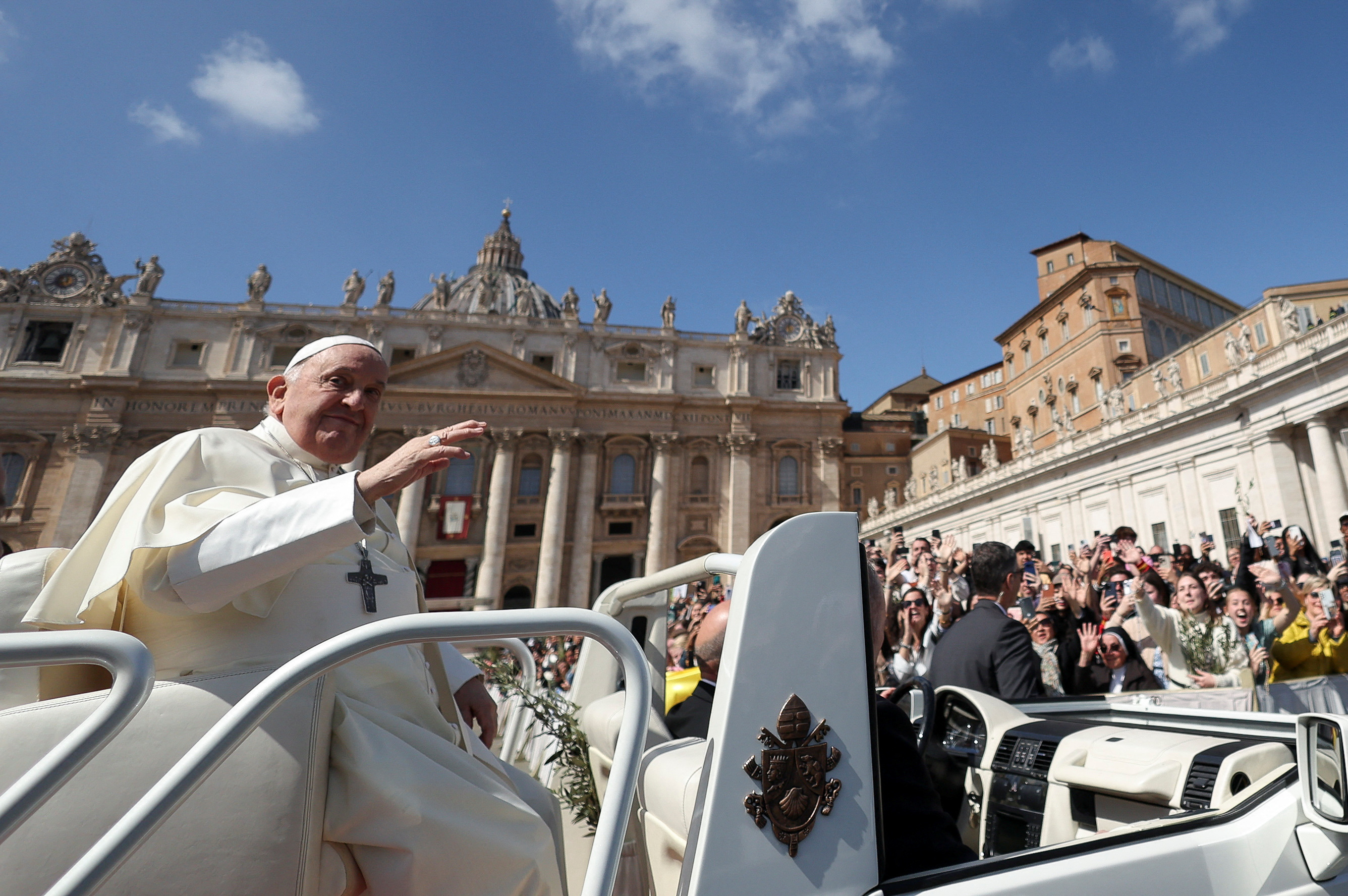 Pope Francis attends Palm Sunday service