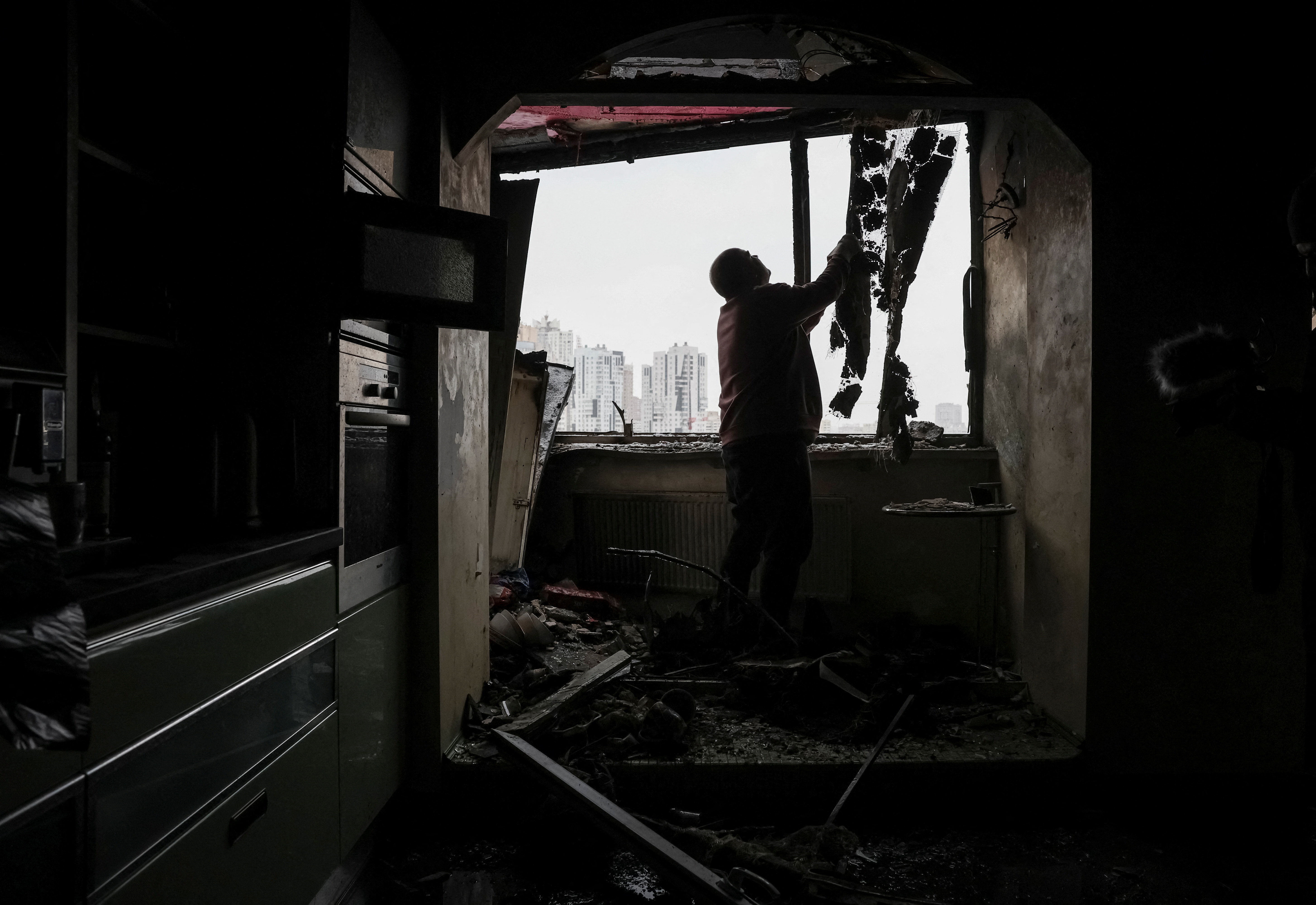 Russian missile and drone strike in Kyiv