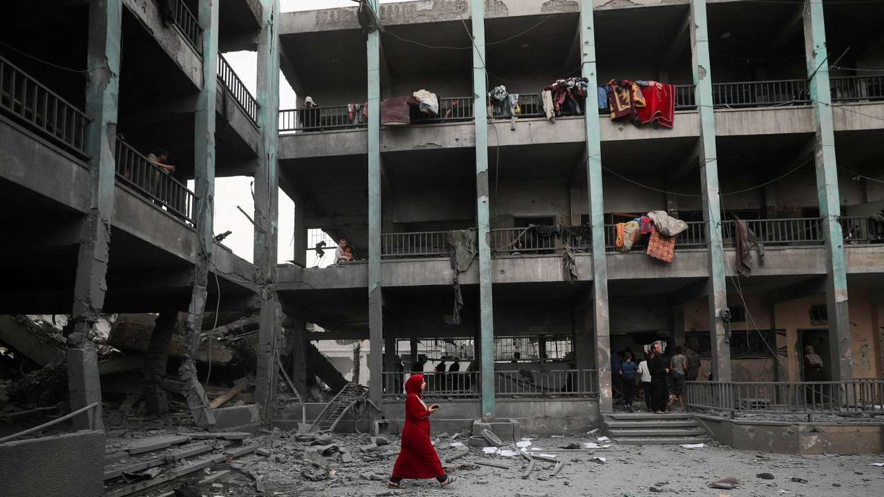 FILE PHOTO: Aftermath of an Israeli strike at a school sheltering displaced people, in Jabalia refugee camp