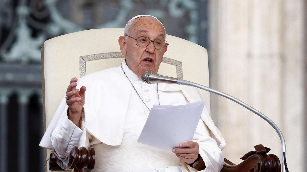 FILE PHOTO: Pope Francis holds the weekly general audience at the Vatican