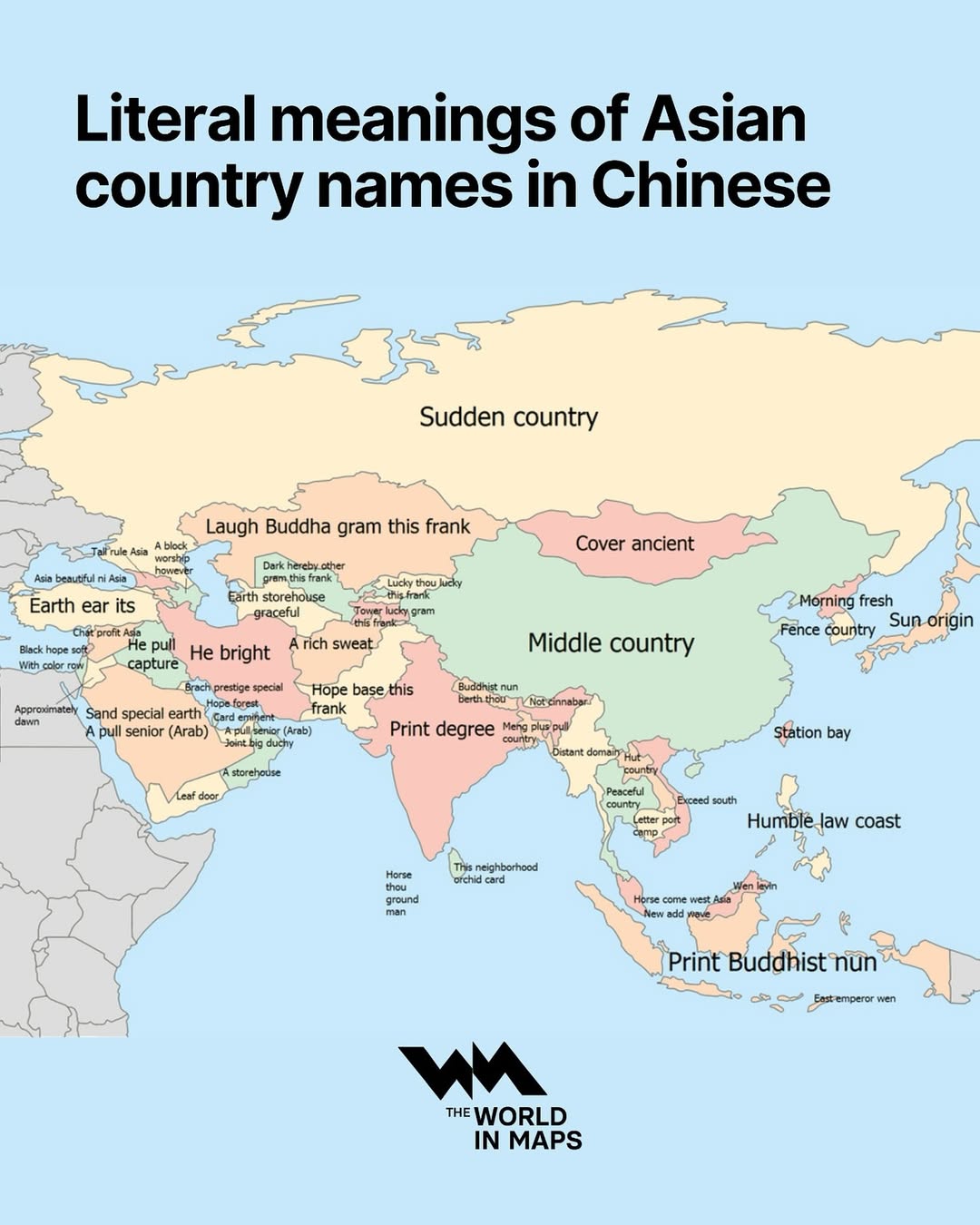 Here’s what your country’s name translates to literally in Chinese