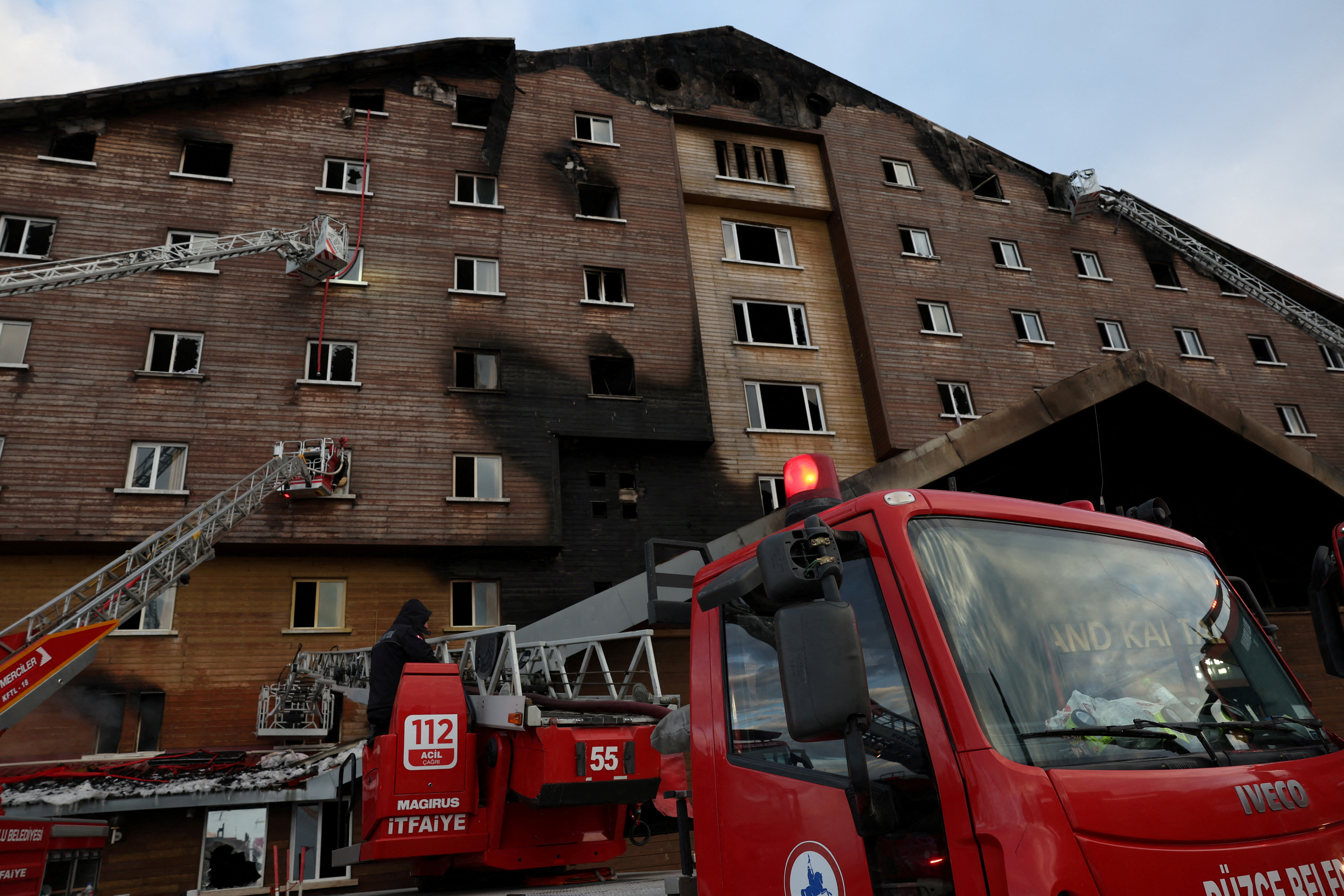 FILE PHOTO: Fire at a hotel in the ski resort of Kartalkaya in Bolu