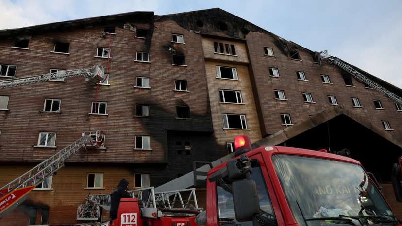 FILE PHOTO: Fire at a hotel in the ski resort of Kartalkaya in Bolu