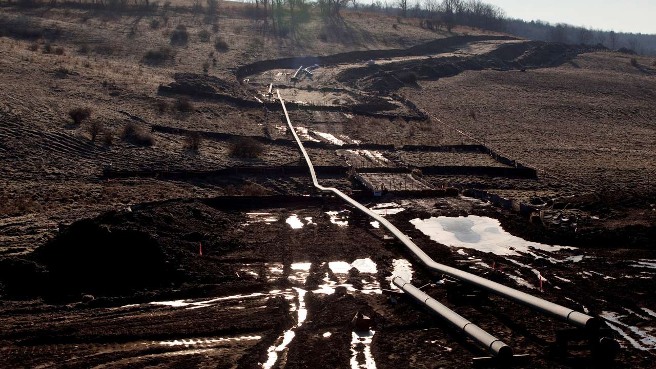 FILE PHOTO: A natural gas pipeline is seen under construction near East Smithfield in Bradford County, Pennsylvania
