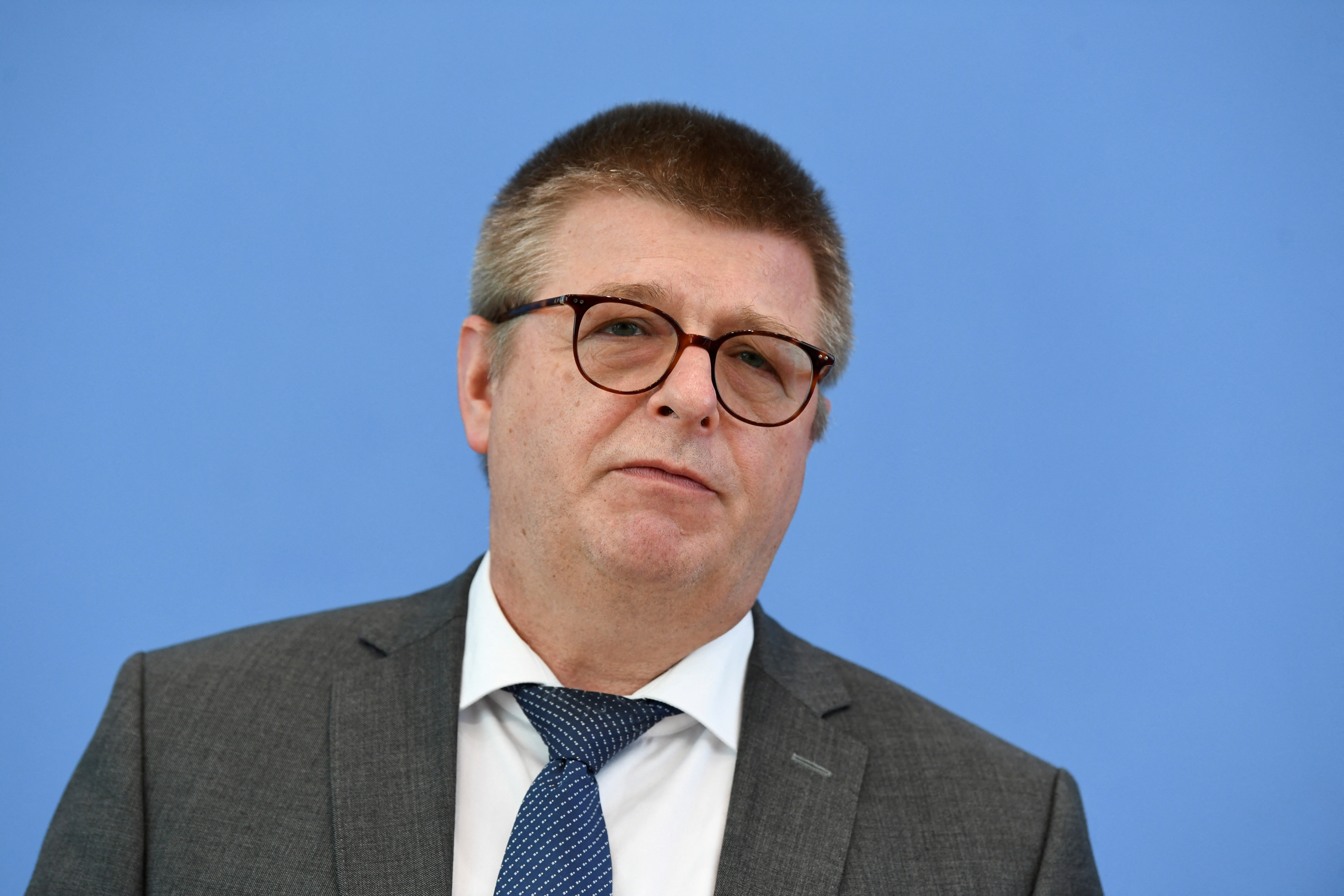 FILE PHOTO: German Interior Minister Faeser and Haldenwang present the 'Constitution Protection Report 2021' in Berlin