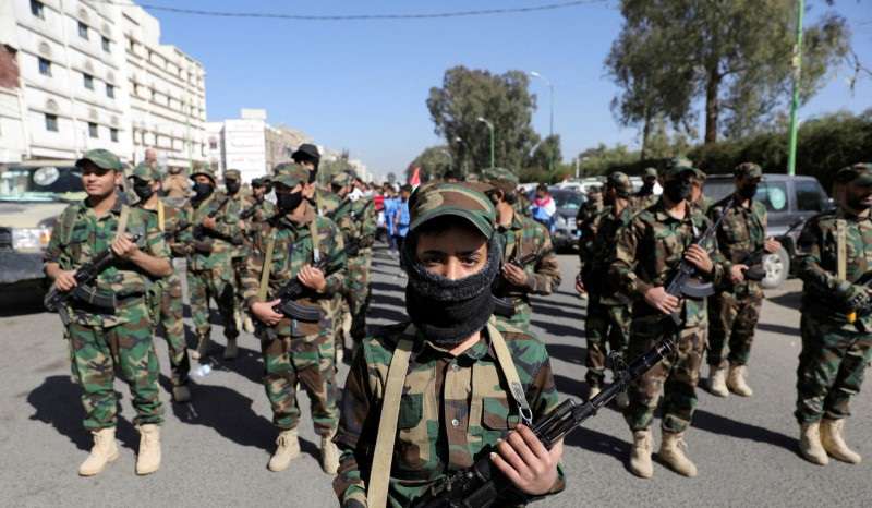 FILE PHOTO: Houthi mobilization trainees parade in Sanaa