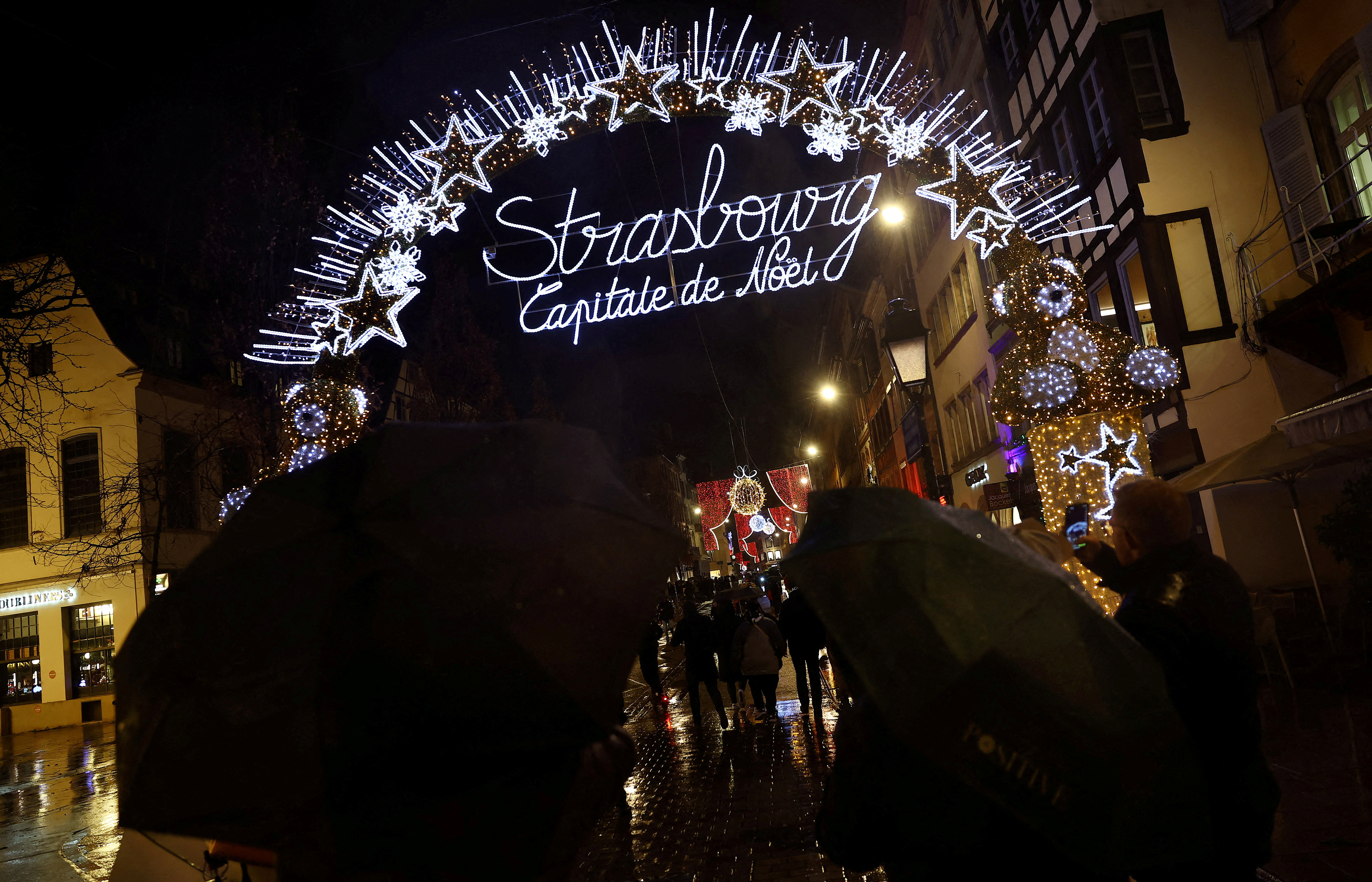 FILE PHOTO: People visit the Christmas market in Strasbourg