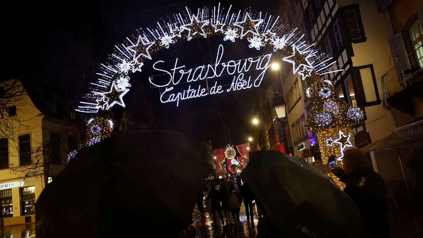 FILE PHOTO: People visit the Christmas market in Strasbourg