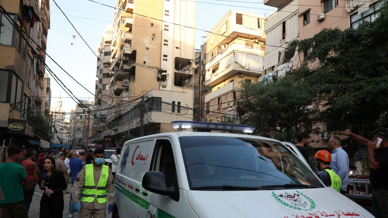 Aftermath of Israeli military strike in Beirut's southern suburbs