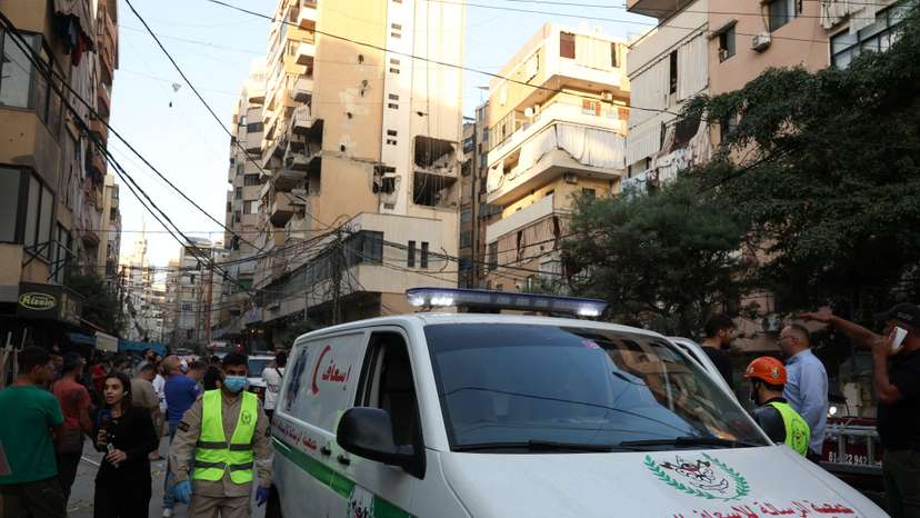 Aftermath of Israeli military strike in Beirut's southern suburbs