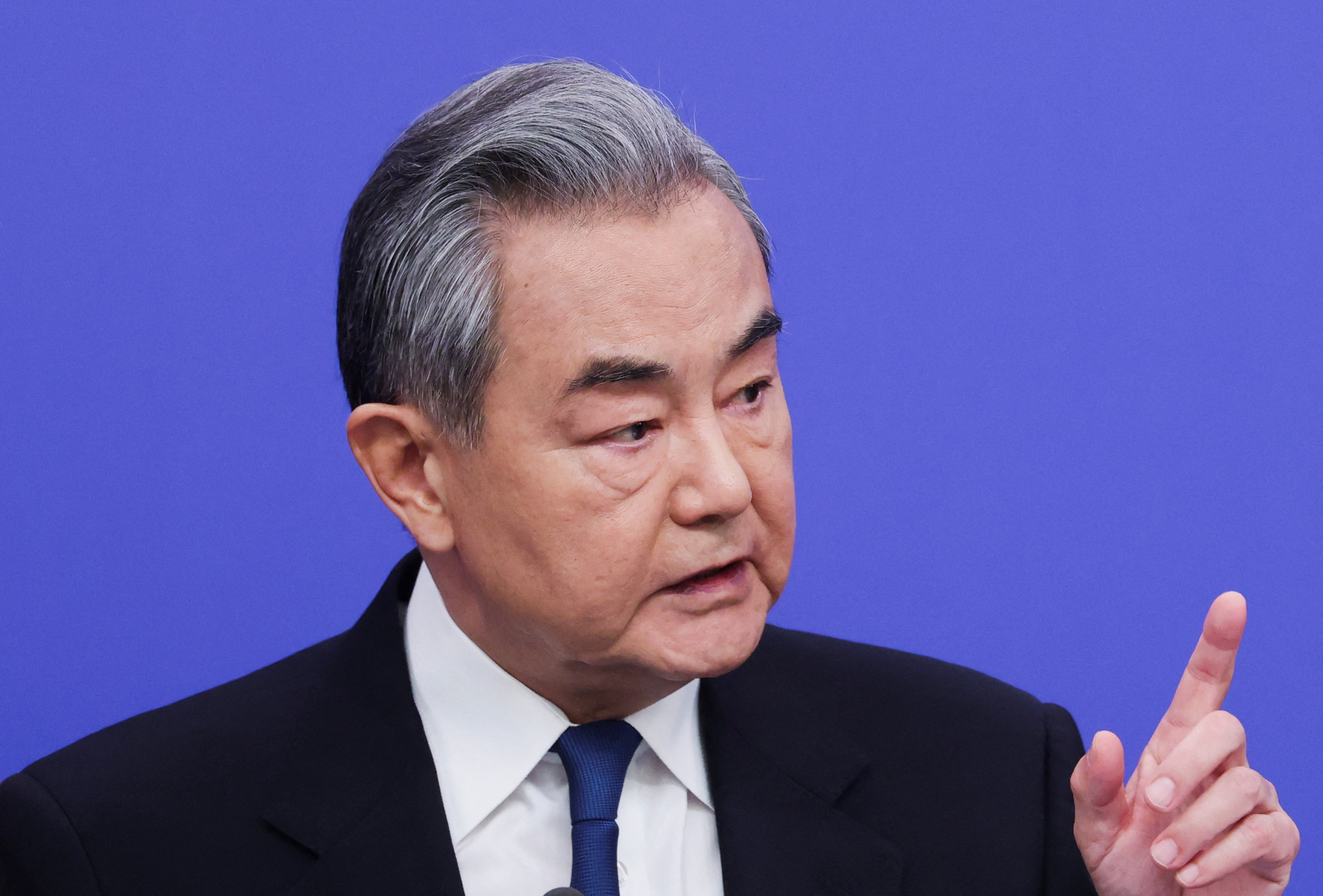 Chinese Foreign Minister Wang Yi attends a press conference on the sidelines of the National People's Congress, in Beijing