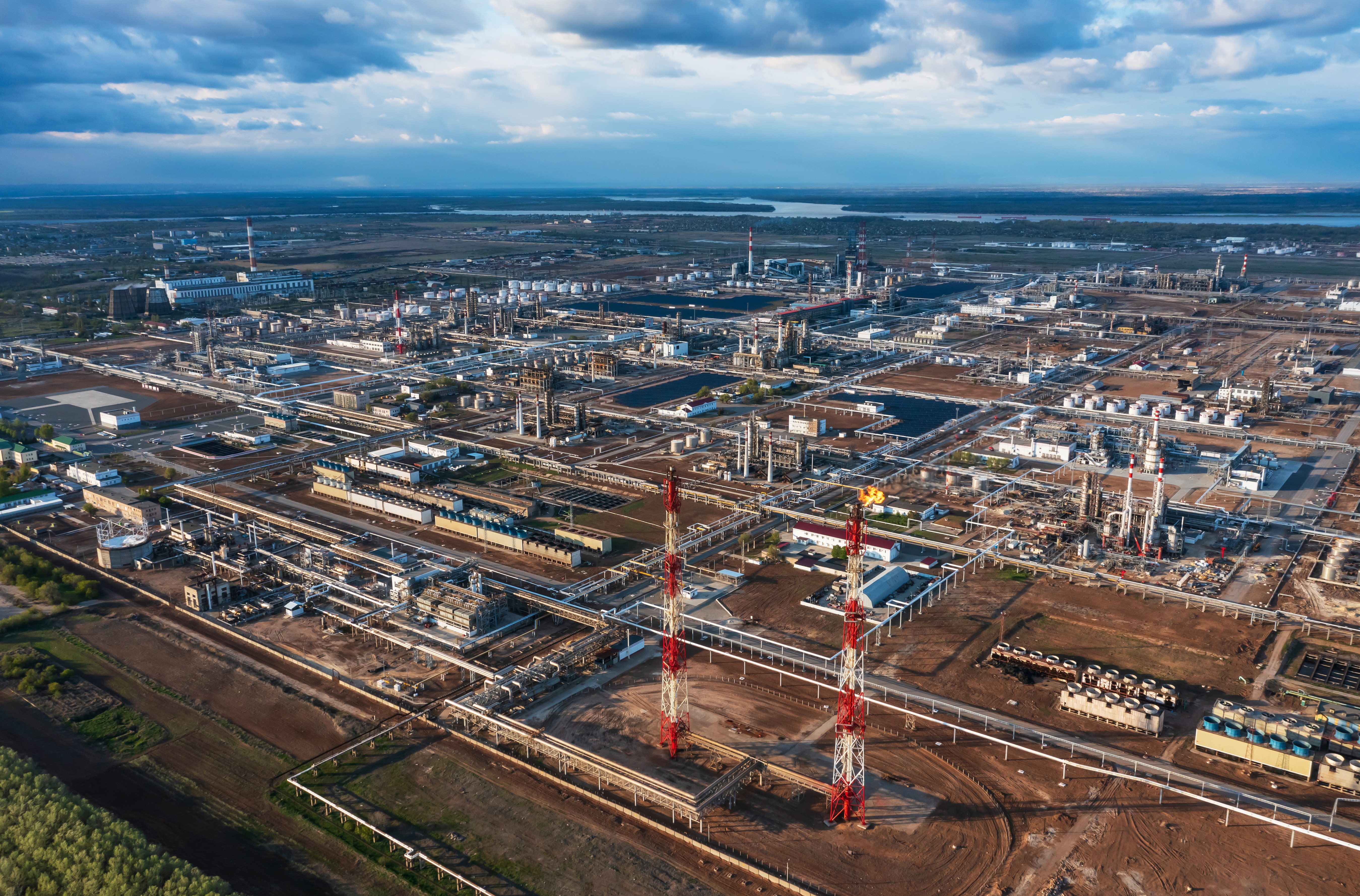 FILE PHOTO: A general view shows the oil refinery of the Lukoil company in Volgograd