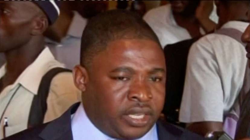 Then-Haitian Senator Joseph Joel John speaks in Port-au-Prince