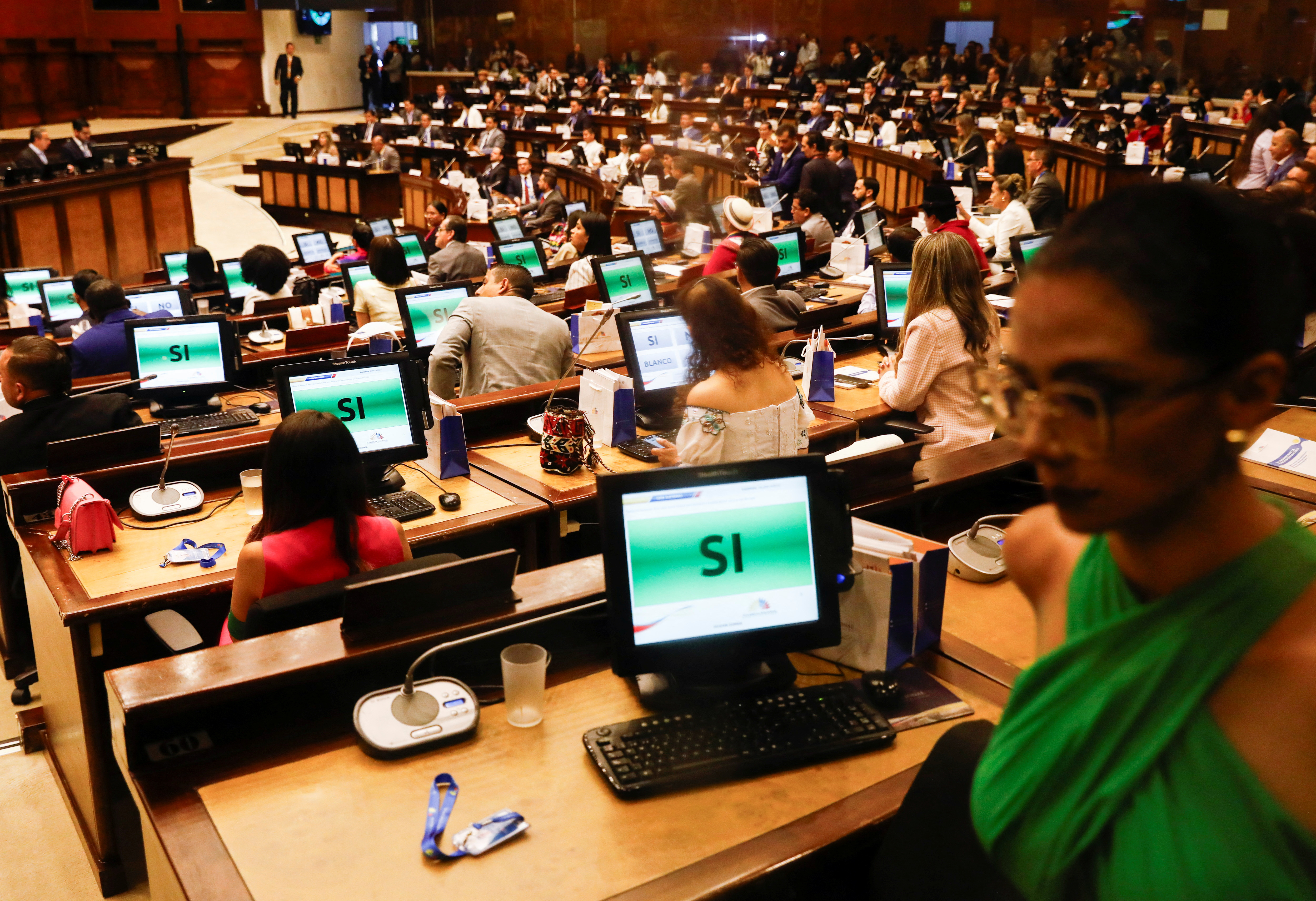 Lawmakers hold the first session to elect a new head of the legislature, in Quito