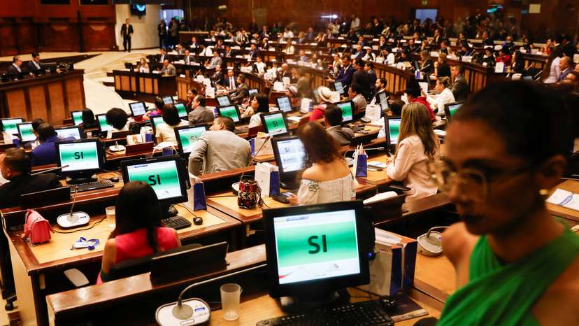 Lawmakers hold the first session to elect a new head of the legislature, in Quito