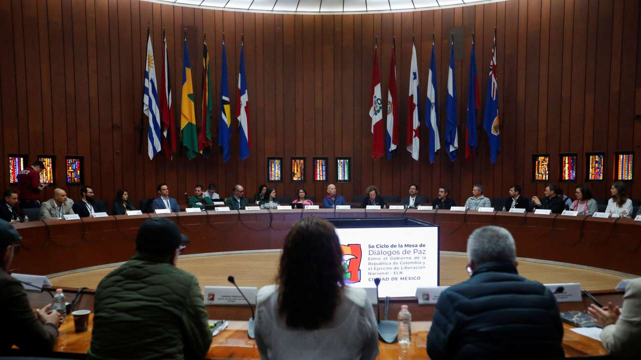 The fifth round of peace dialogues between Colombia's government and the National Liberation Army, in Mexico City