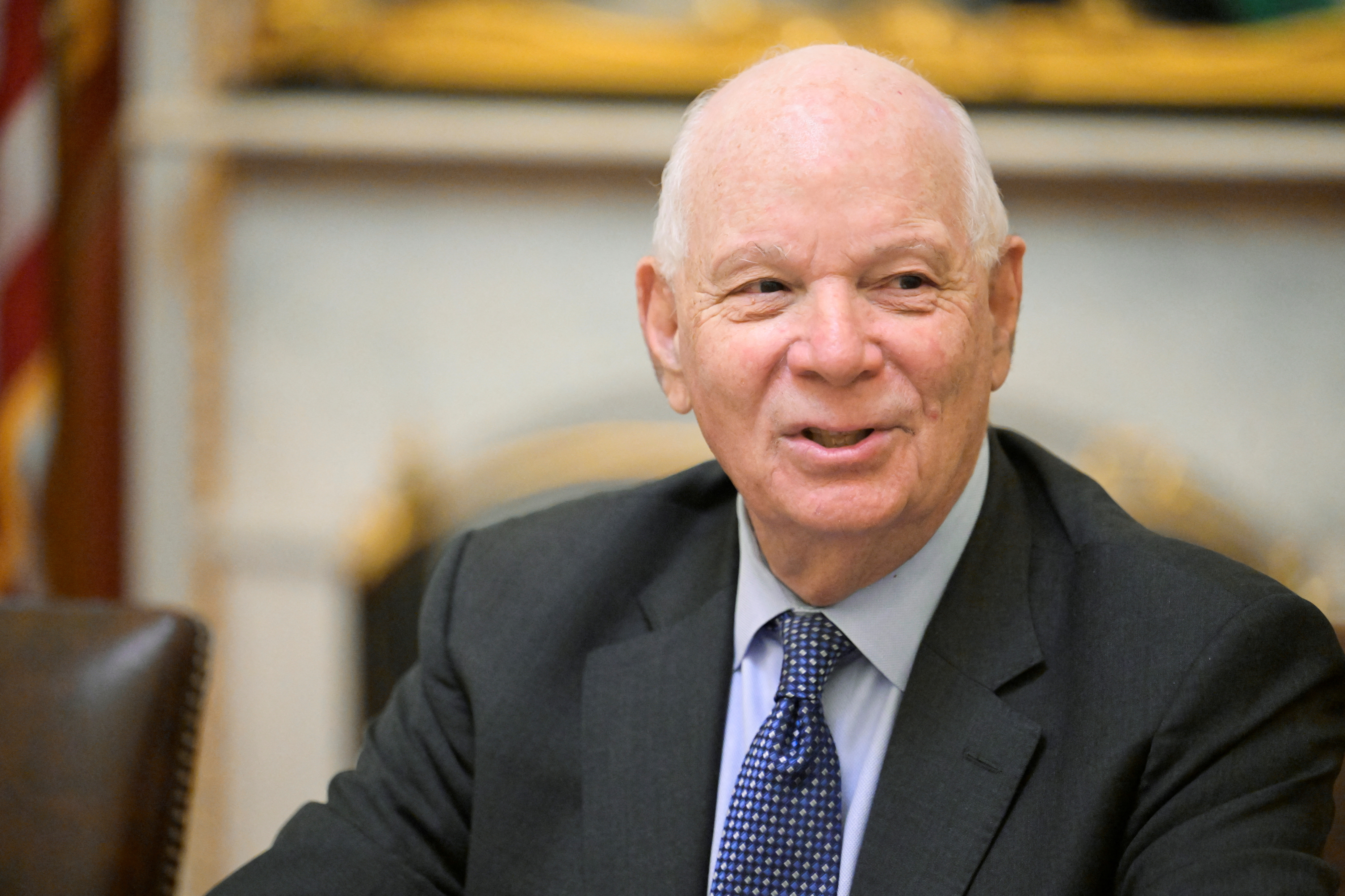 U.S. Senator Ben Cardin (D-MD) speaks at a committee meeting after assuming the chairmanship of the Senate Foreign Relations Committee at the U.S. Capitol on Capitol Hill in Washington