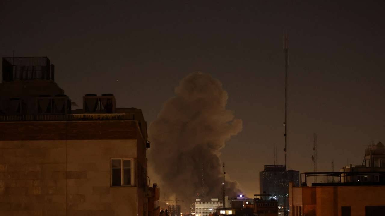 Smoke rises following an explosion, after Israel and the U.S. launched strikes on Iran, in Tehran