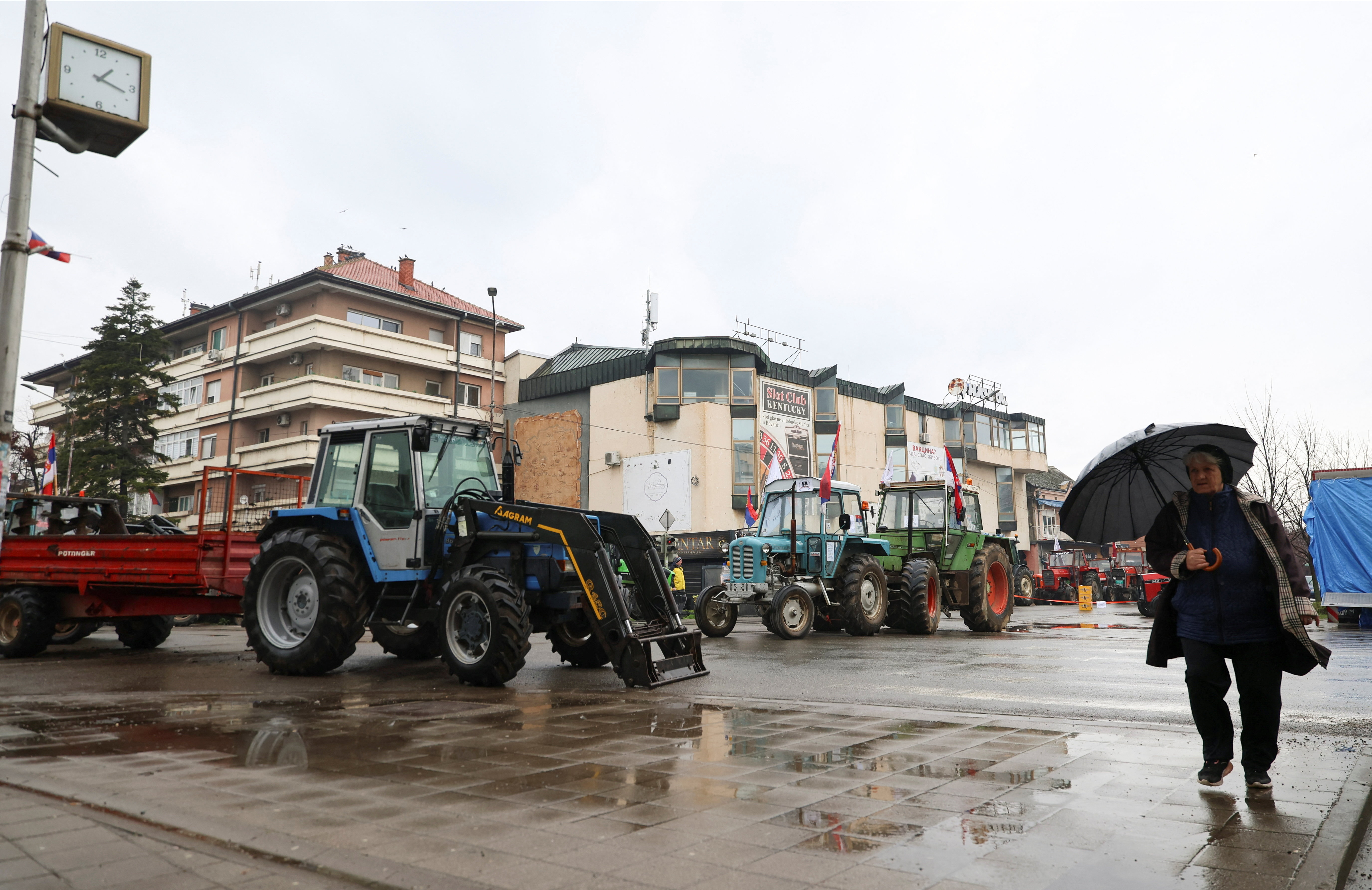 Serbian farmers have blocked roads in Bogatic and  nationwide