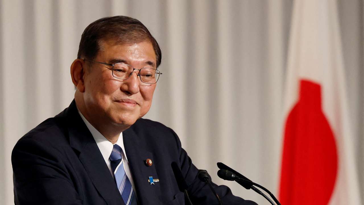 Shigeru Ishiba, the newly elected leader of Japan's ruling party, the Liberal Democratic Party (LDP) holds a press conference after the LDP leadership election, in Tokyo,