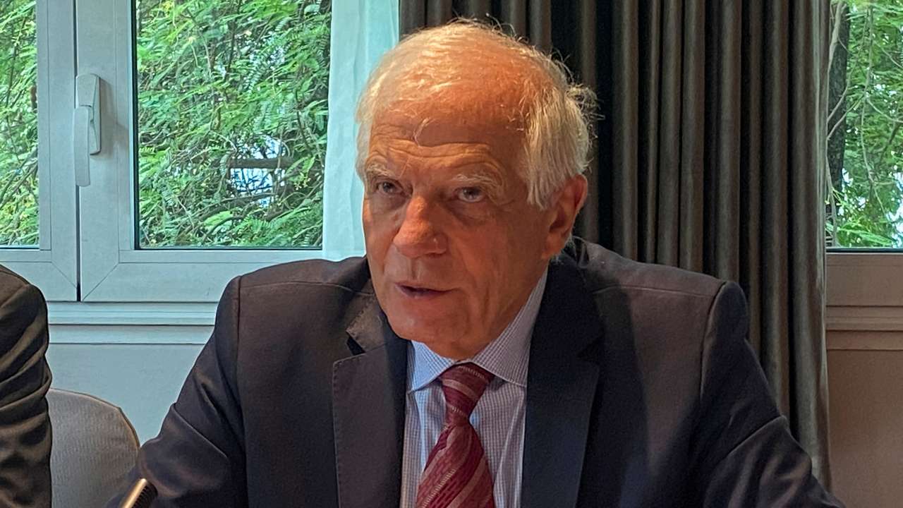 FILE PHOTO: EU High Representative for Foreign Affairs and Security Policy Borrell speaks during a press conference in Hanoi