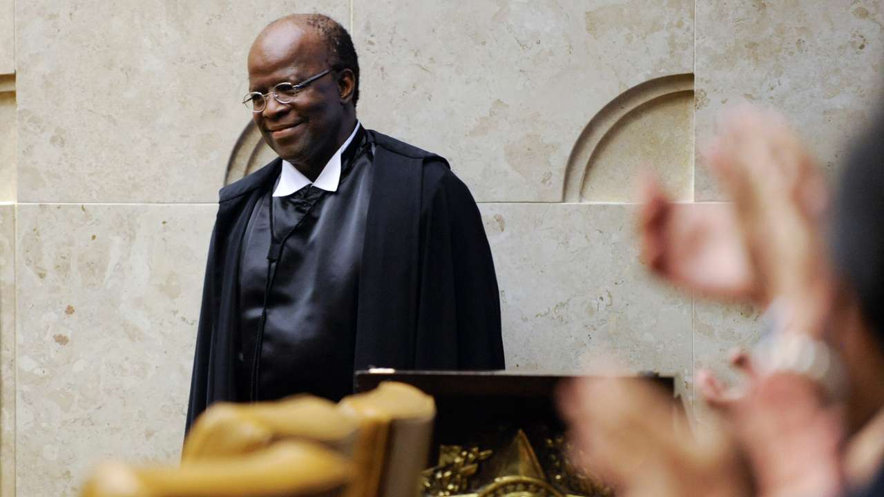 Joaquim Barbosa na posse como presidente do Supremo Tribunal Federal