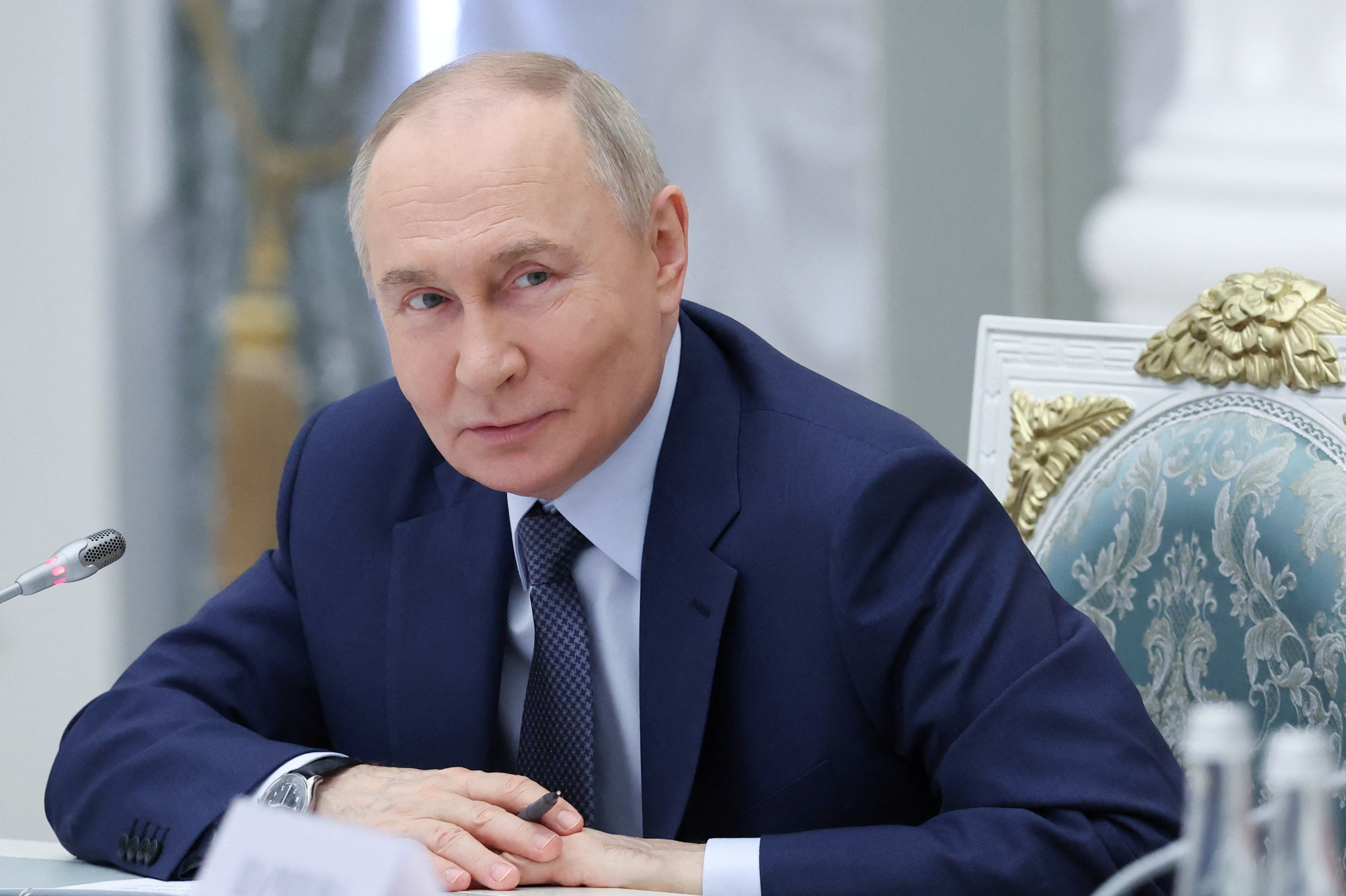 Russian President Putin chairs a meeting in Moscow