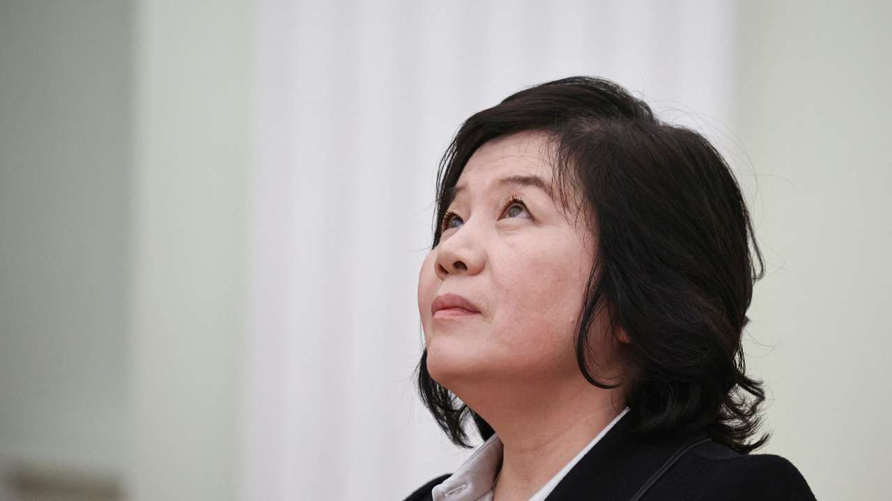 Russian President Vladimir Putin and North Korean Foreign Minister Choe Son Hui meet in Moscow