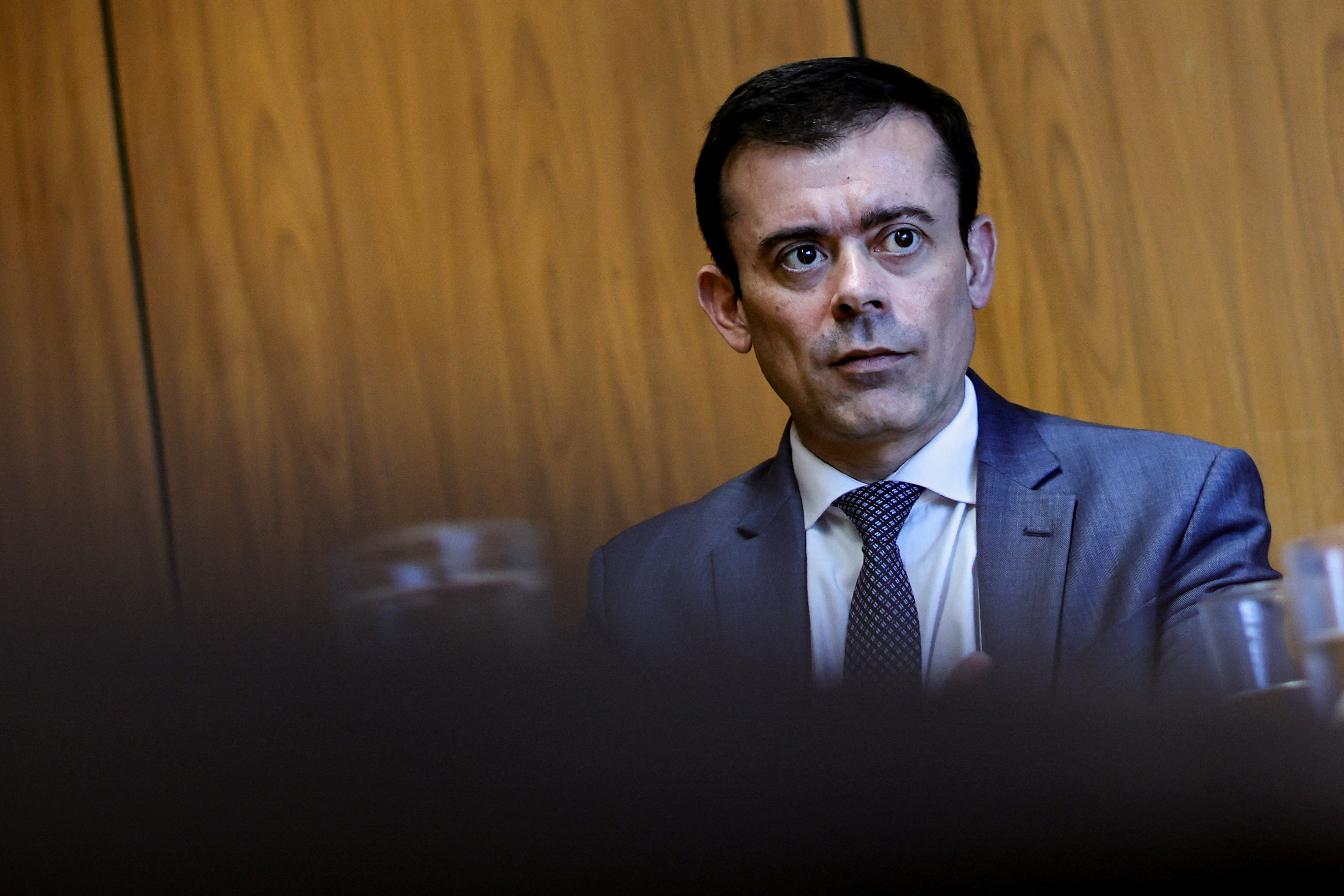 Brazil's Treasury Secretary Rogerio Ceron attends an interview with Reuters in Brasilia