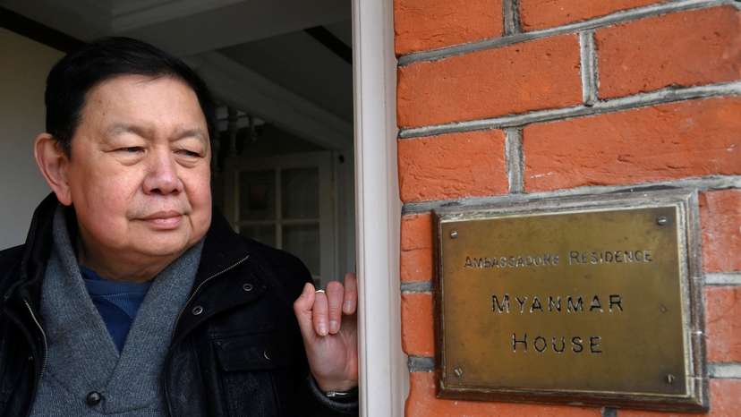 Ex-ambassador of Myanmar to UK Kyaw Zwar Minn remains in diplomatic residence in London