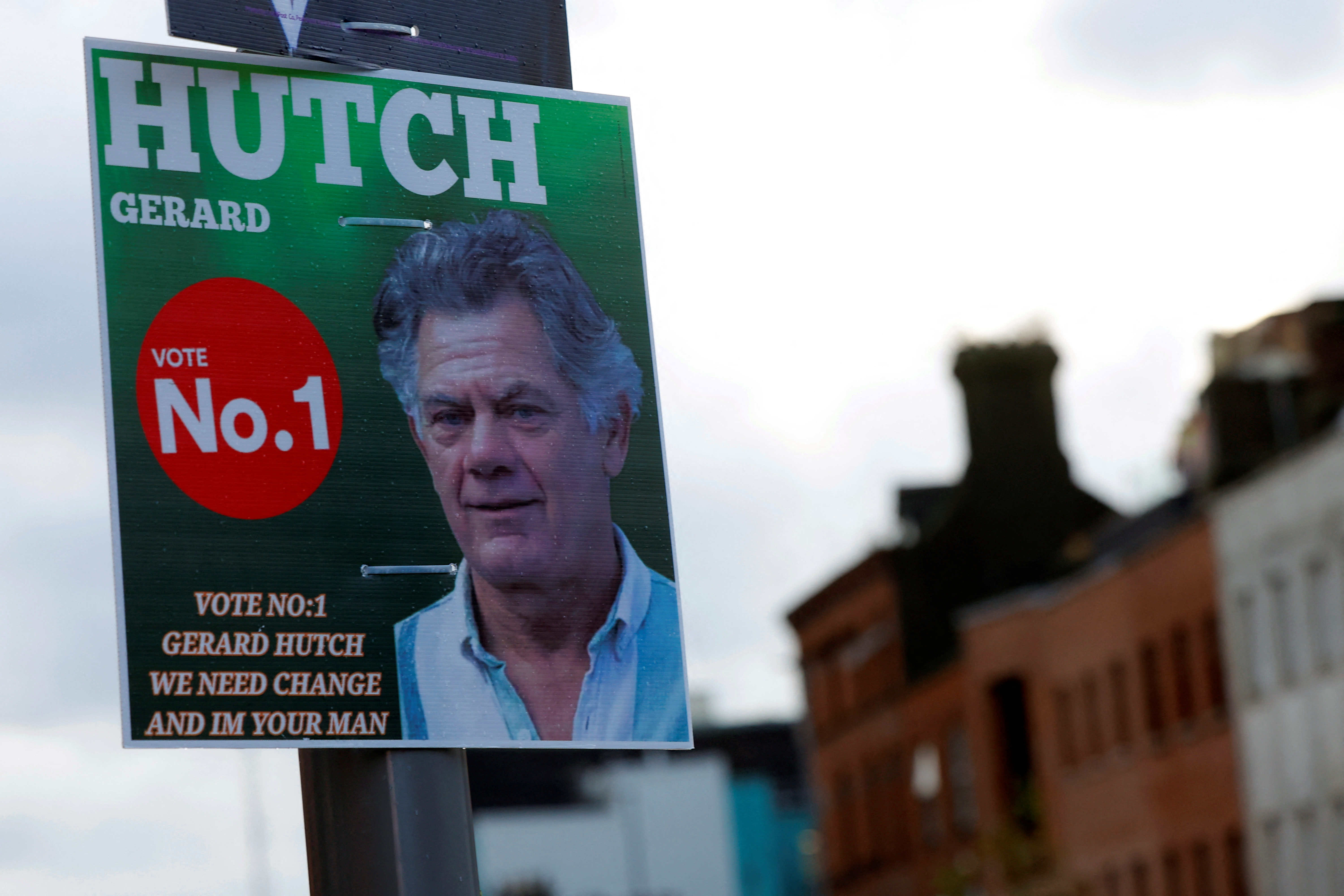 Poster of Gerry 'The Monk' Hutch, in Dublin