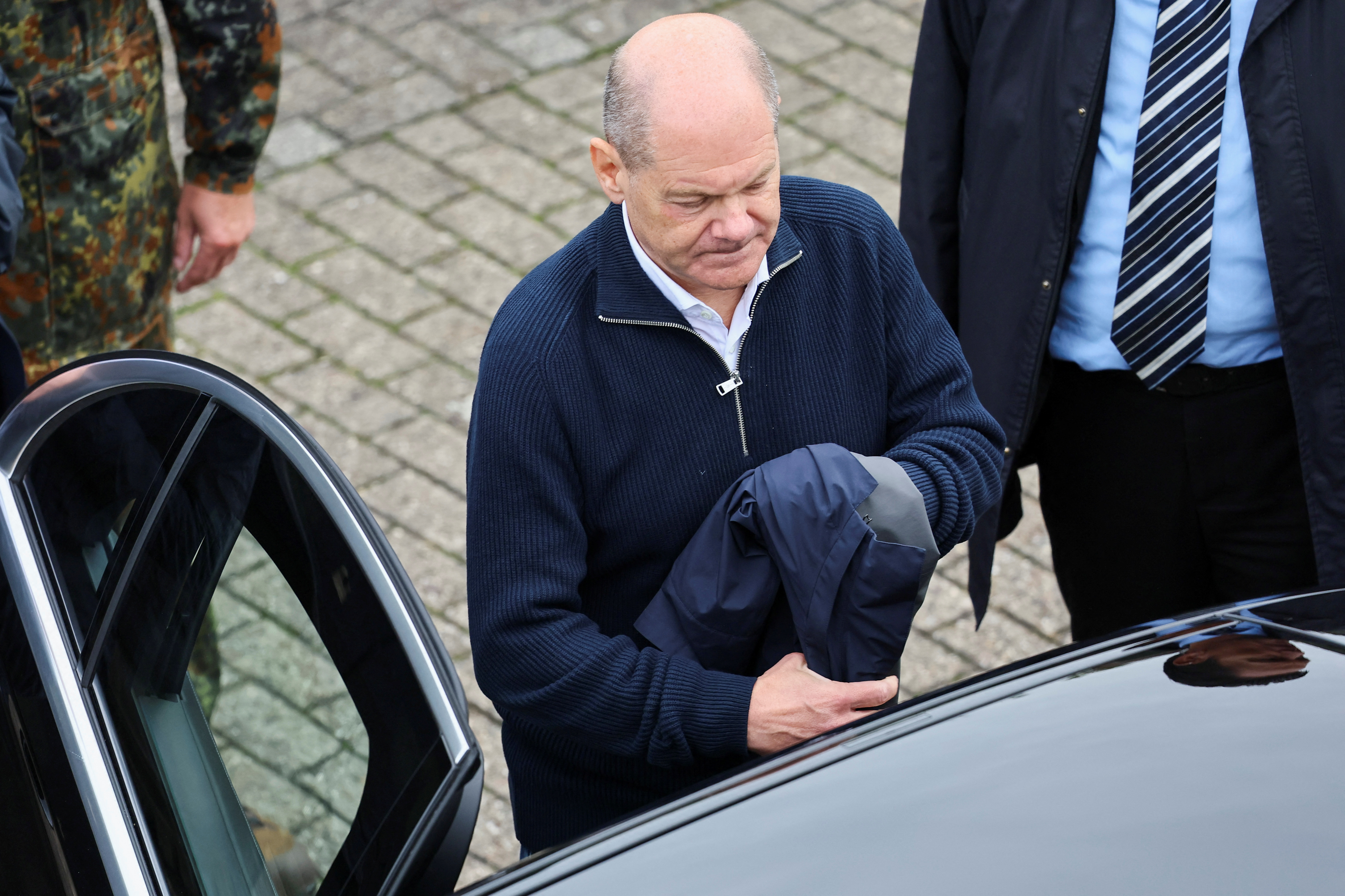 German Chancellor Scholz visits Air Force base in Cologne